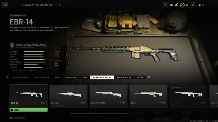 The EBR-14 in Modern Warfare II.