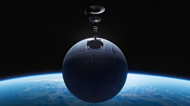 Shot of the Death Star being constructed in the season finale of Andor.