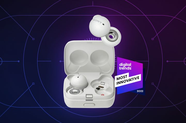 Sony Linkbuds on purple background
