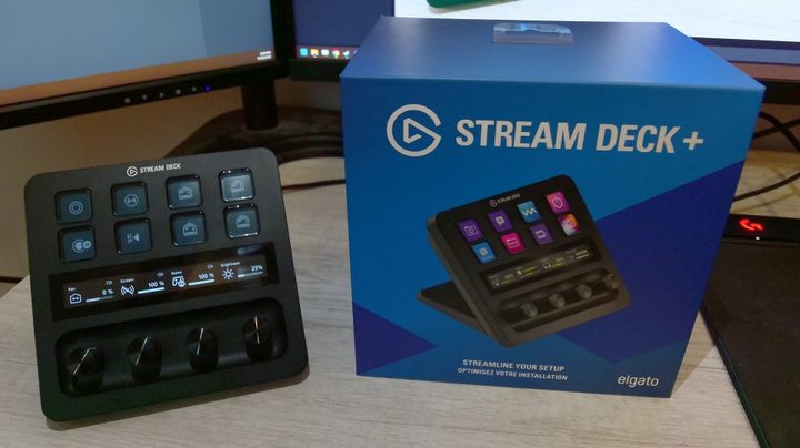 The Elgato Stream Deck + and its box.