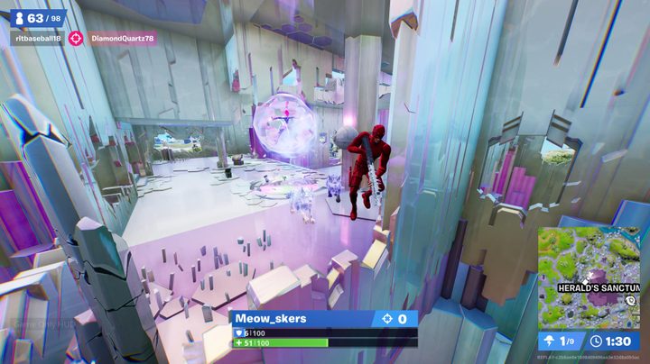 Character shooting EvoChrome weapon in Fortnite.