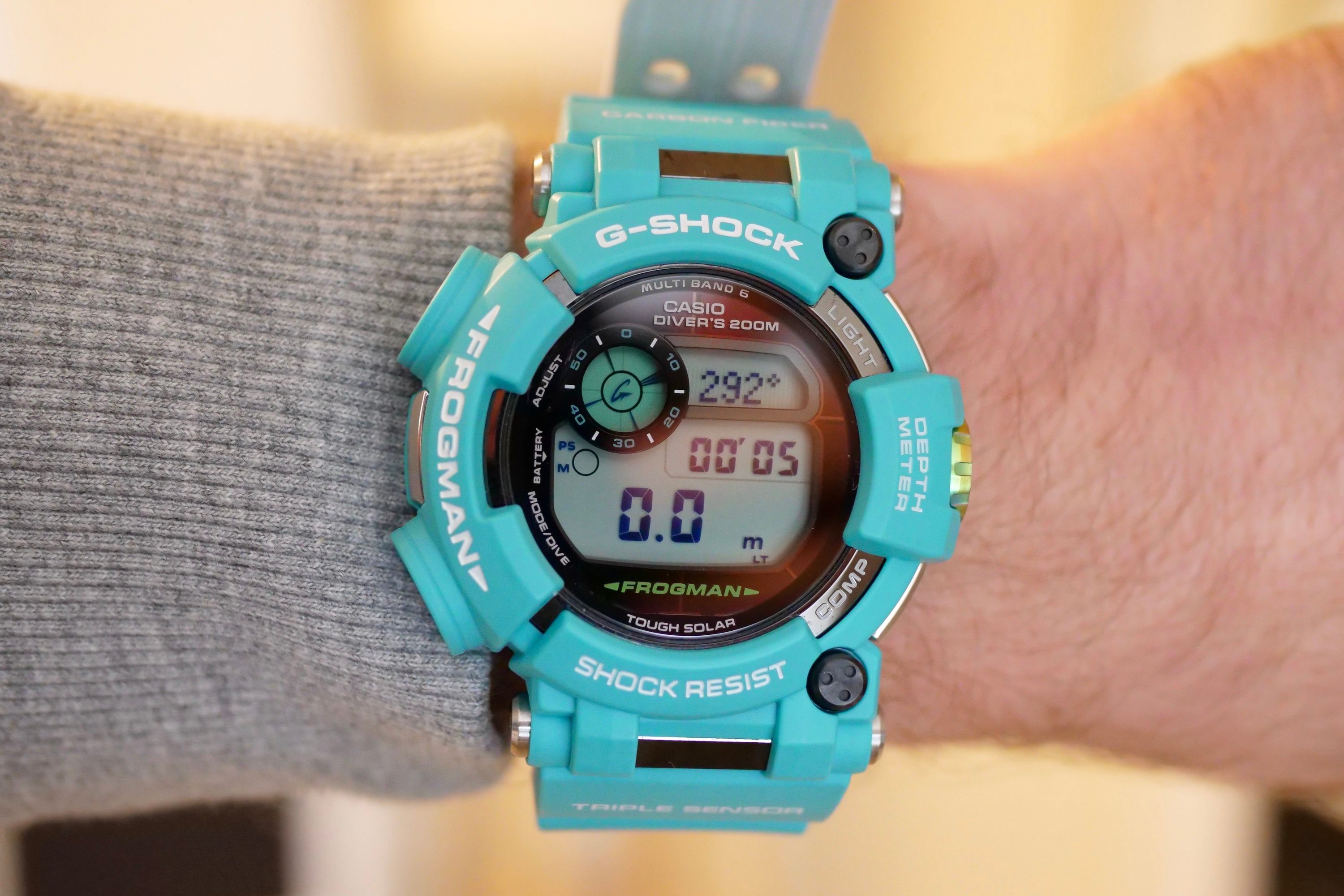 Compass view on the Casio G-Shock GWF-D1000 Frogman.