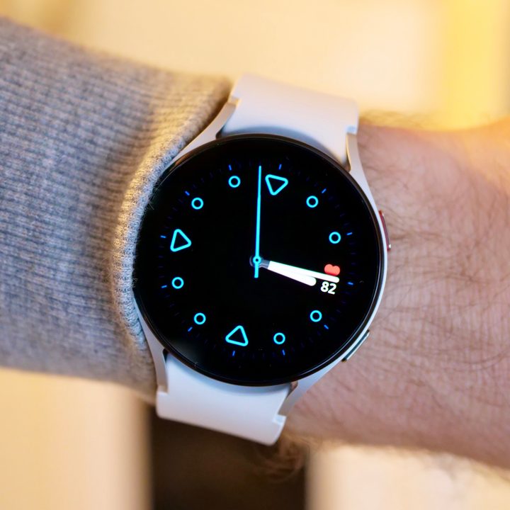 The Galaxy Watch 5 on a person's wrist.