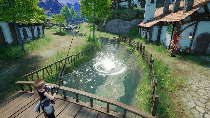 A player fishing in Harvestella.