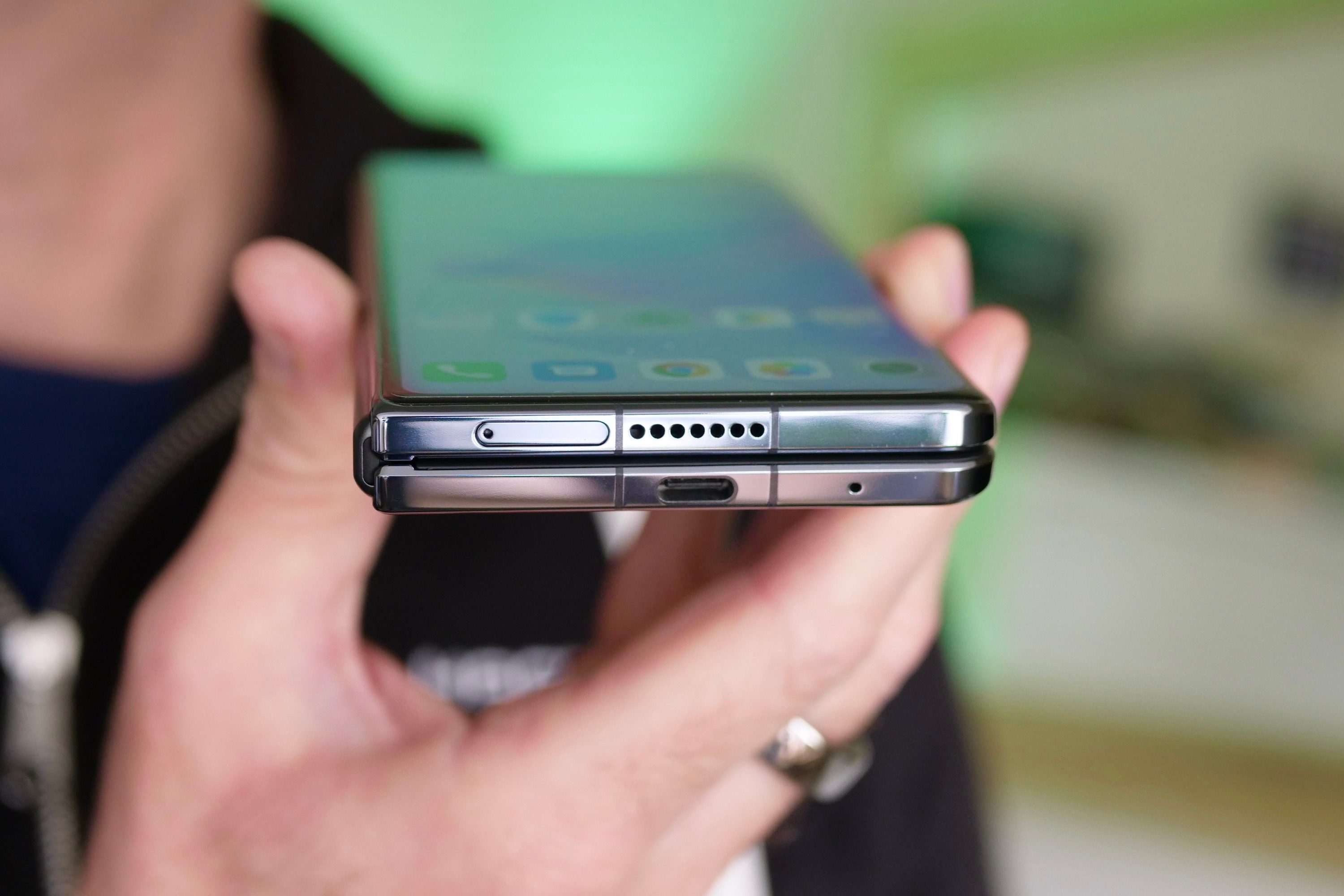 The charging port on the Honor Magic Vs.