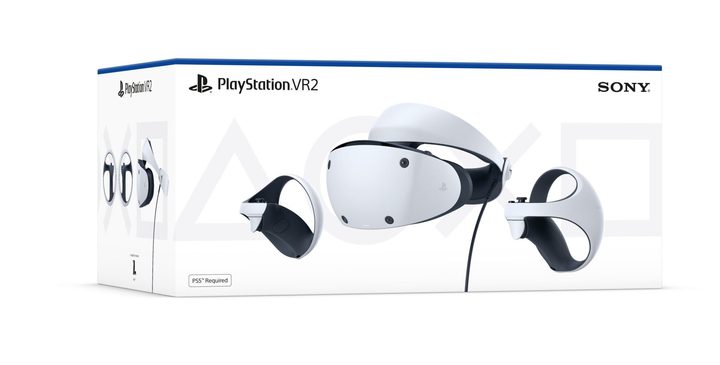 The packaging for the PlayStation VR2 headset.