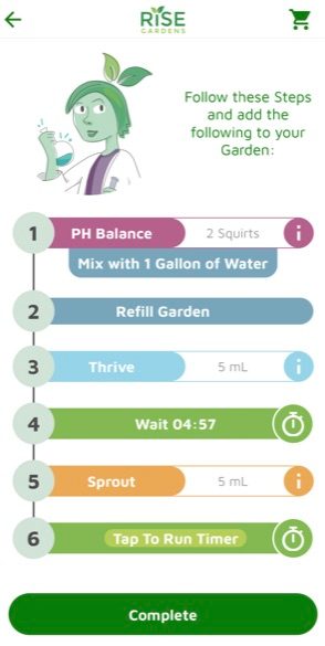 Rise garden app provides care instructions.