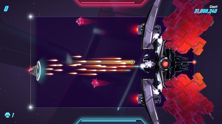 The player fights a boss in Shatter Remastered.