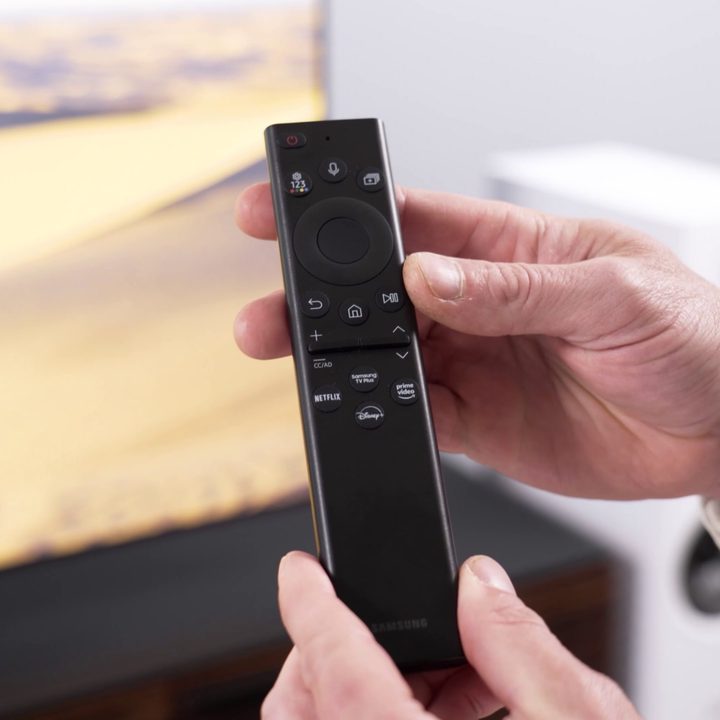 Samsung S95B OLED TV remote with minimal buttons