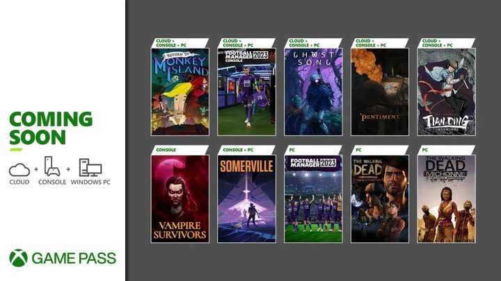 The lineup of game pass games.
