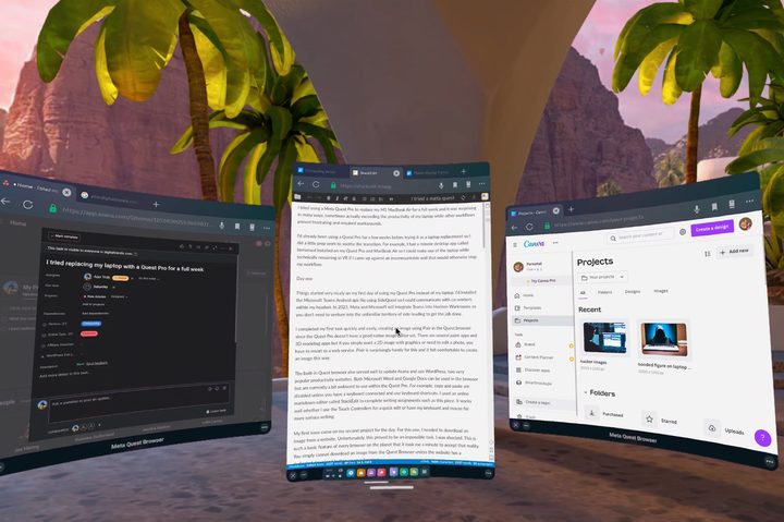 The web app StackEdit works well on a Quest Pro.