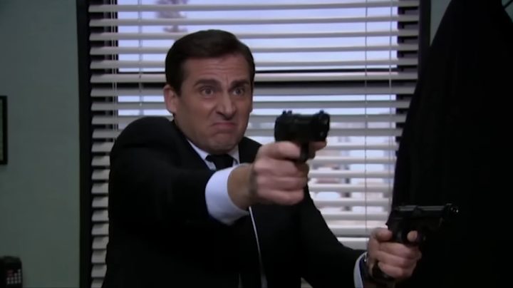 the-office-michael-holding-guns