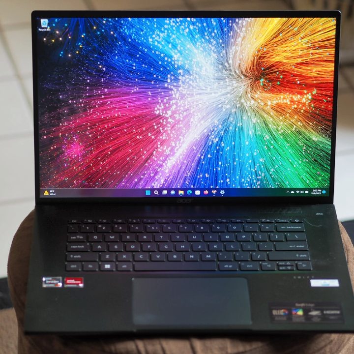 The front of the Acer Swift Edge, showing the display.
