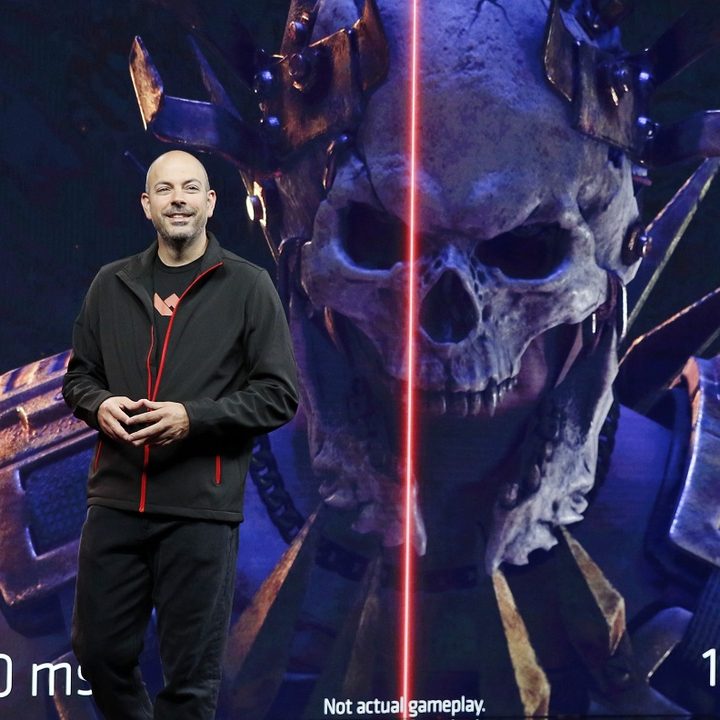 Frank Azor presenting at AMD's RDNA 3 launch event.