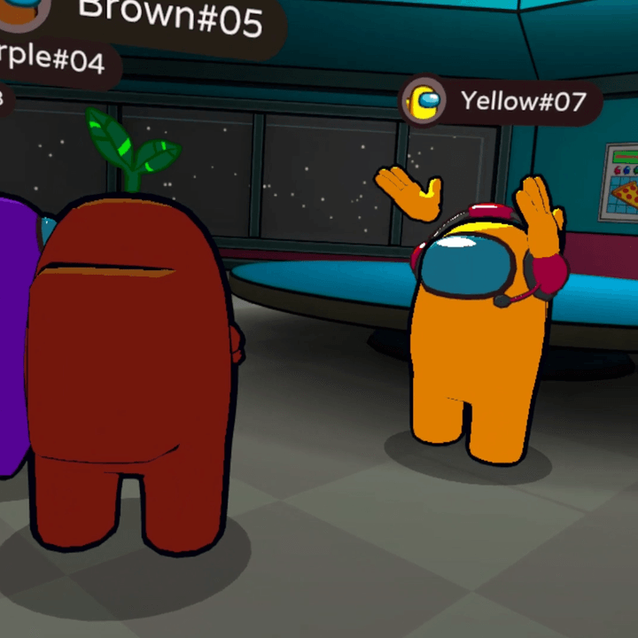 Among Us players debate during a meeting in Among Us VR.