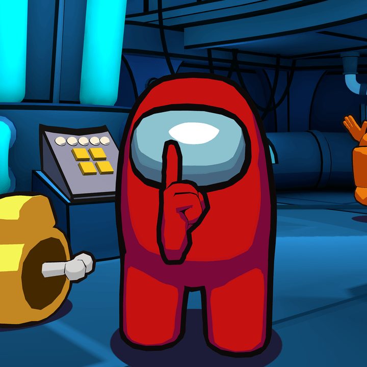 An Among Us imposter stands next to a dead body in Among Us VR.