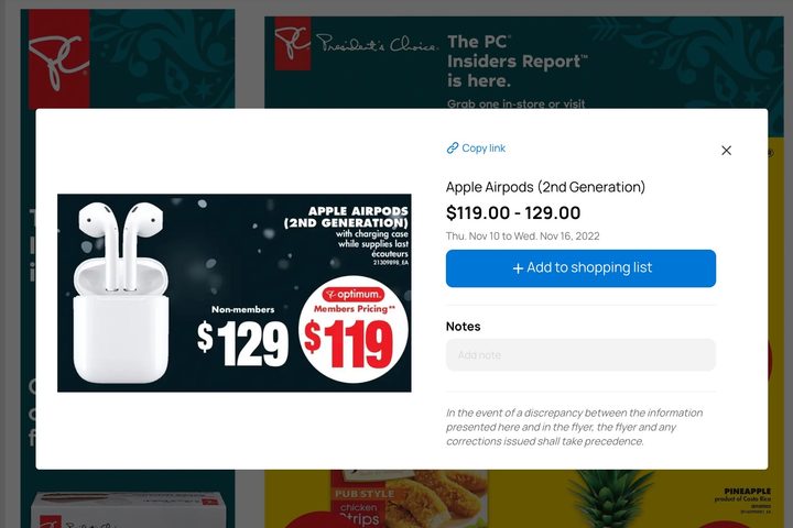 No Frills deal on Apple AirPods.
