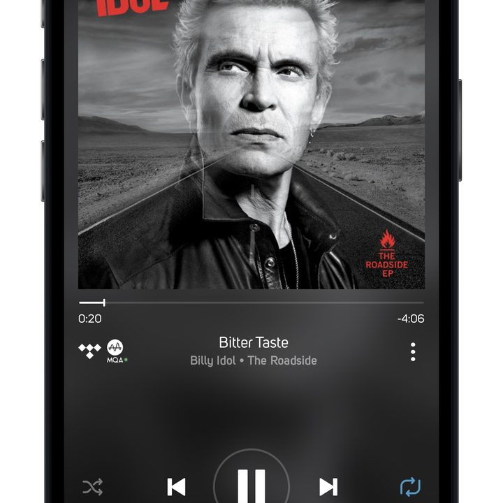 BluOS app for iOS playback scren.