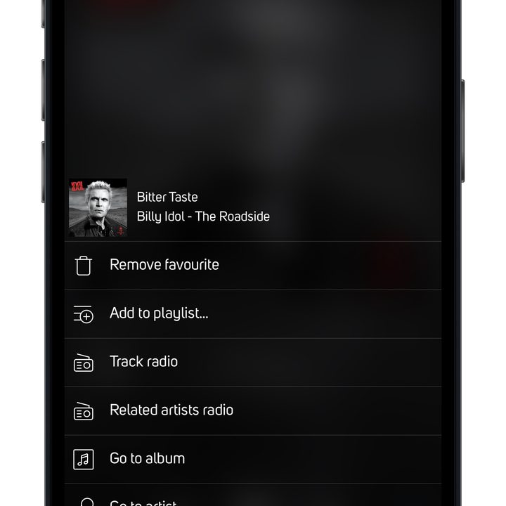 BluOS app for iOS playback details screen.