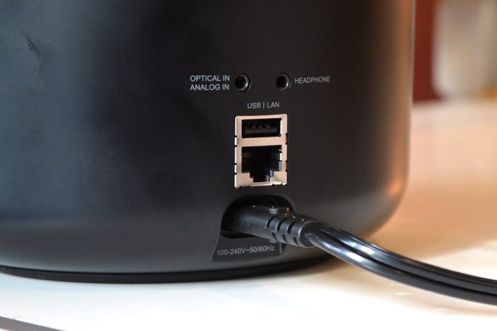 Rear ports -- Bluesound Pulse M speaker.