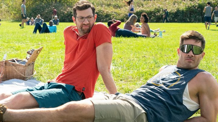 Two men relax in Central Park in Bros.