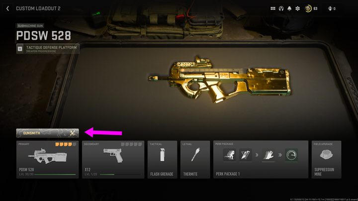 Custom loadout screen in MW2.