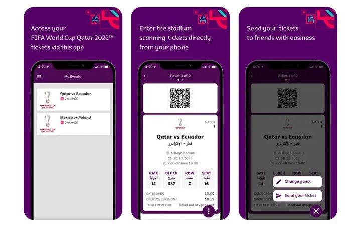 FIFA's ticketing app for the 2022 World Cup.
