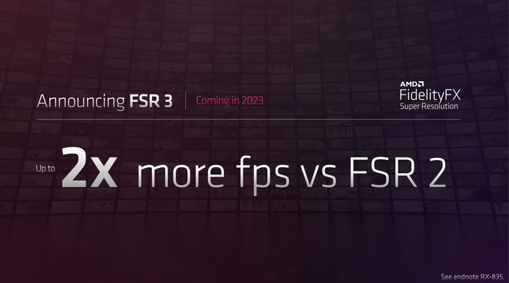 A slide showing details on FSR 3.