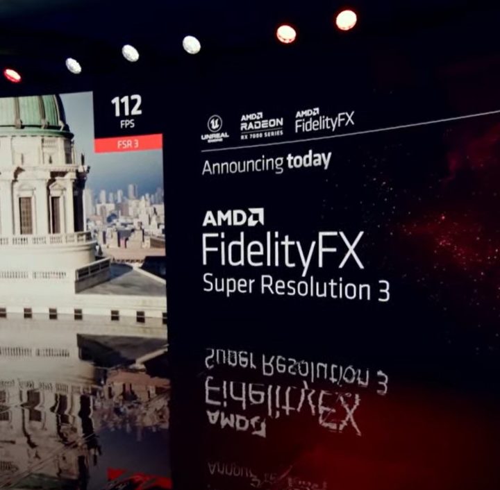 An announcement slide showing FSR 3.
