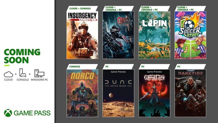 A lineup of gamepass titles.