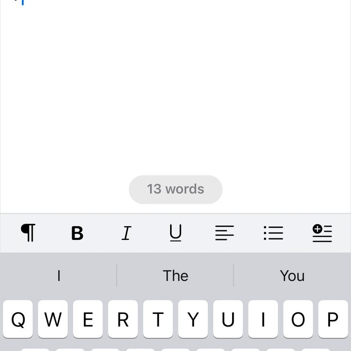 Bullet list added in Pages on iPhone.