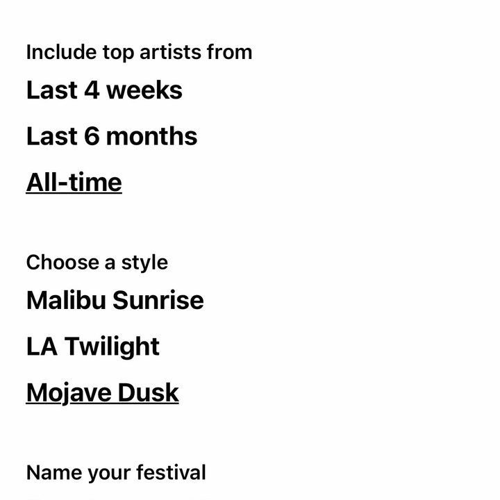 instafest app how make spotify festival lineup instafest4