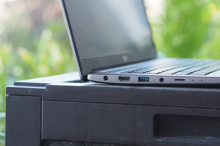 LG UltraPC sitting open on table