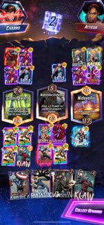 A Marvel Snap board shows a player winning by playing four Rocket Raccoon cards.