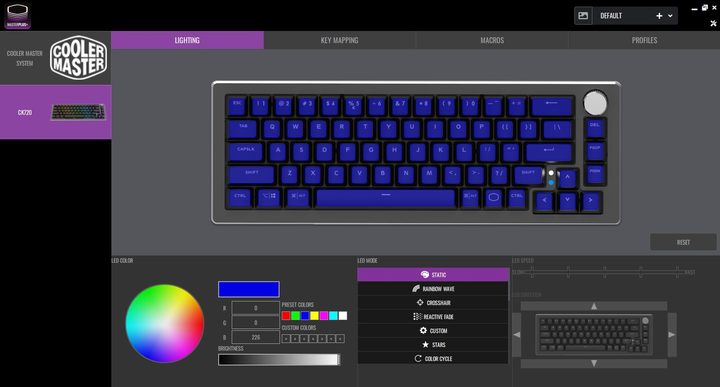 Cooler Master Masterplus software lighting