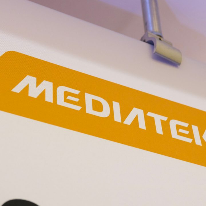 Poster with the MediaTek logo in orange.