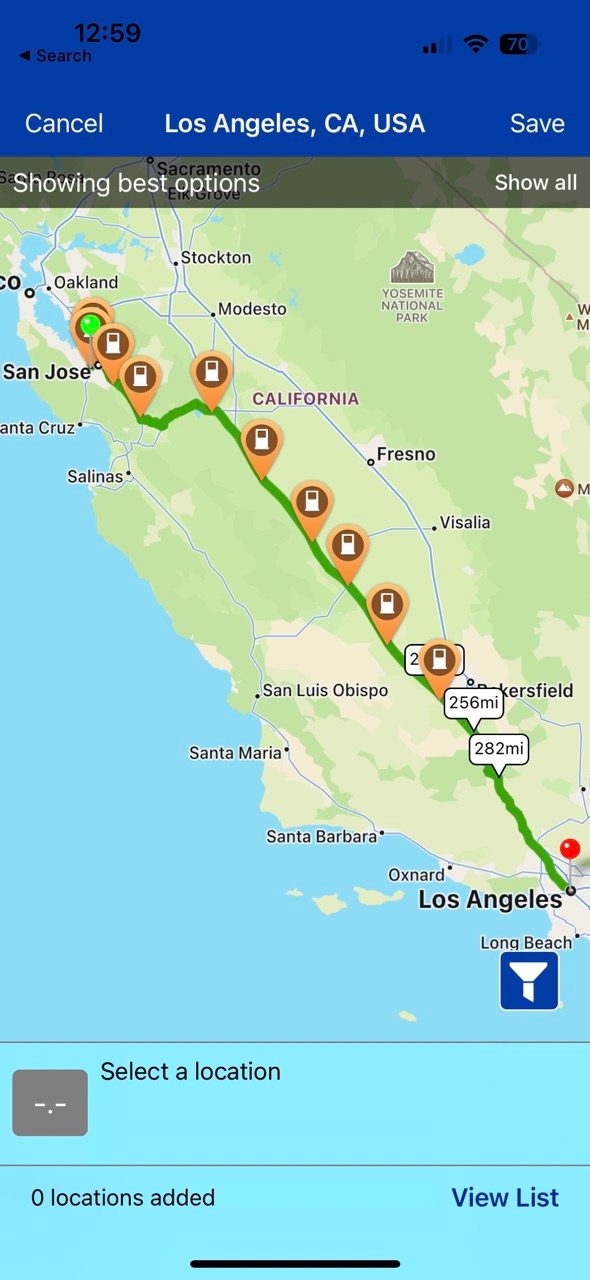 PlugShare Route
