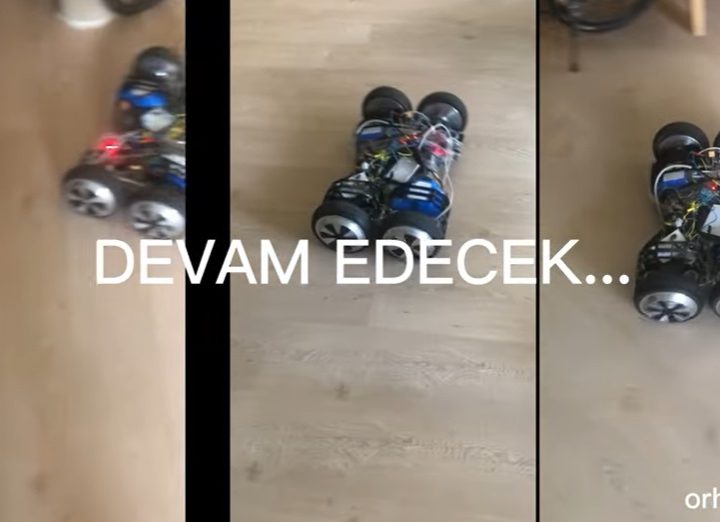 A Raspberry Pi-powered hoverboard made by developer Orhan Günsal.