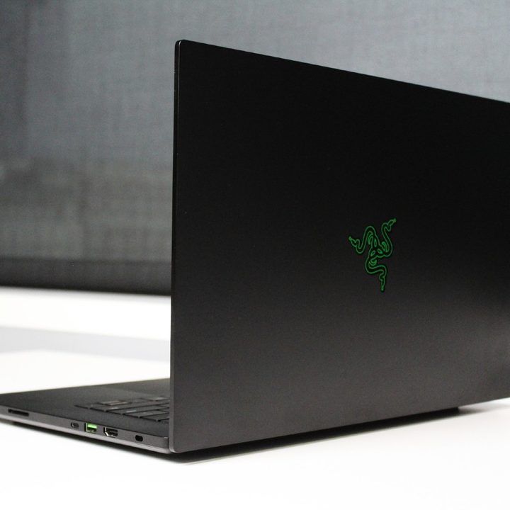 The Razer Blade 15 open on a table.