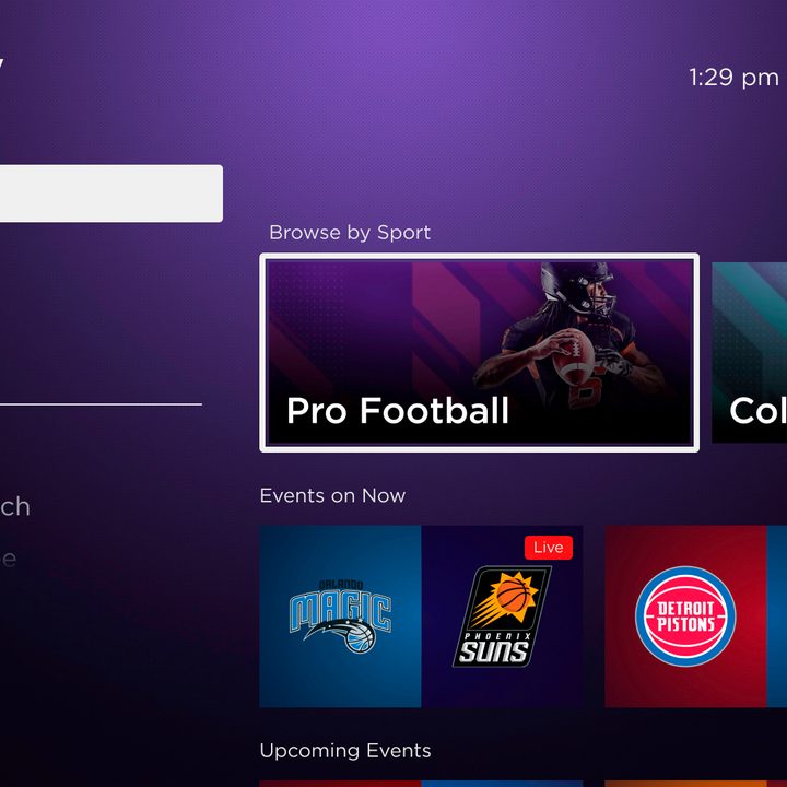 Live sports on Roku.