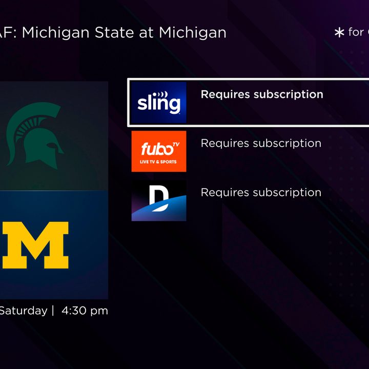 Live sports on Roku.