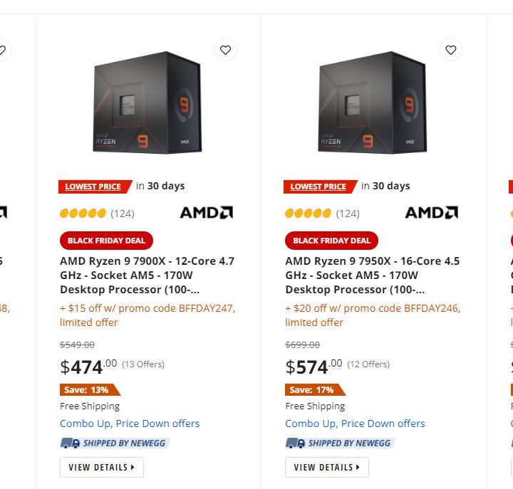 AMD Ryzen 7000 processors discounted.