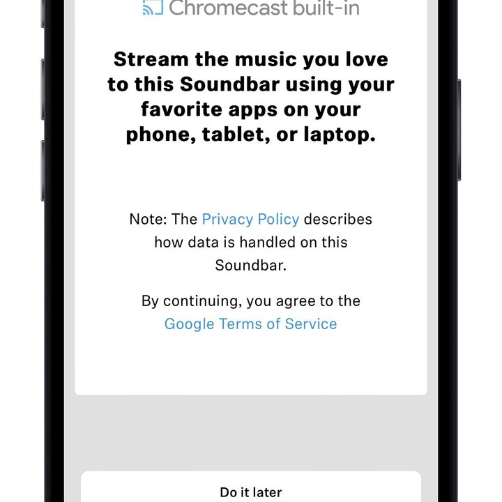 Chromecast set-up: Sennheiser Smart Control app.