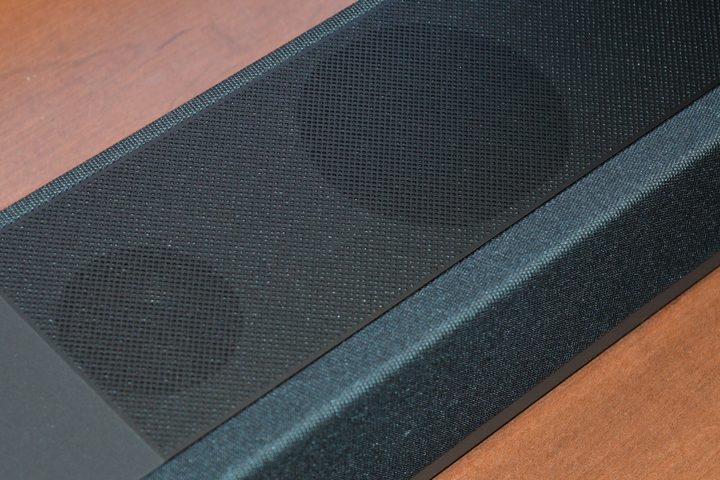 Top drivers close-up of Sennheiser Ambeo Soundbar Plus.