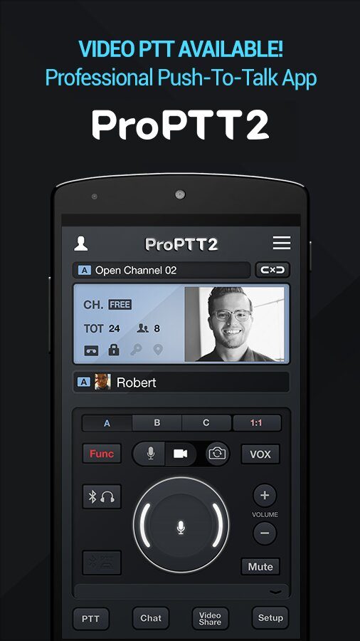 ProPTT2 Video Push-To-Talk app options.