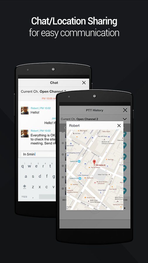 ProPTT2 Video Push-To-Talk app location sharing..