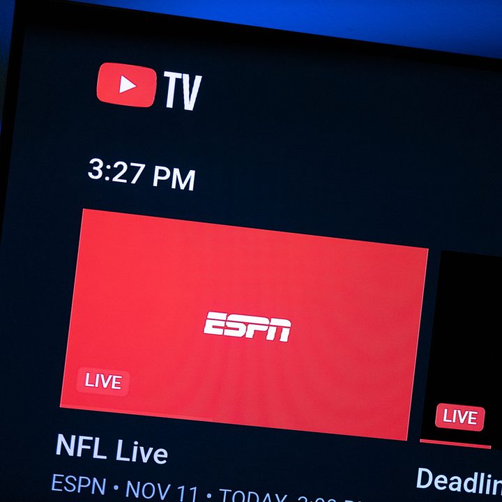 YouTube TV clock.