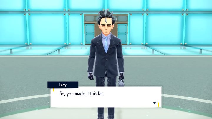 Trainer Larry just standing there.