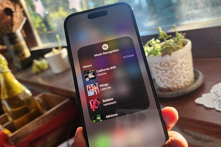 Shazam library in a pop-up window.