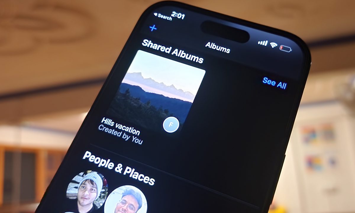 Shared Album on an iPhone.